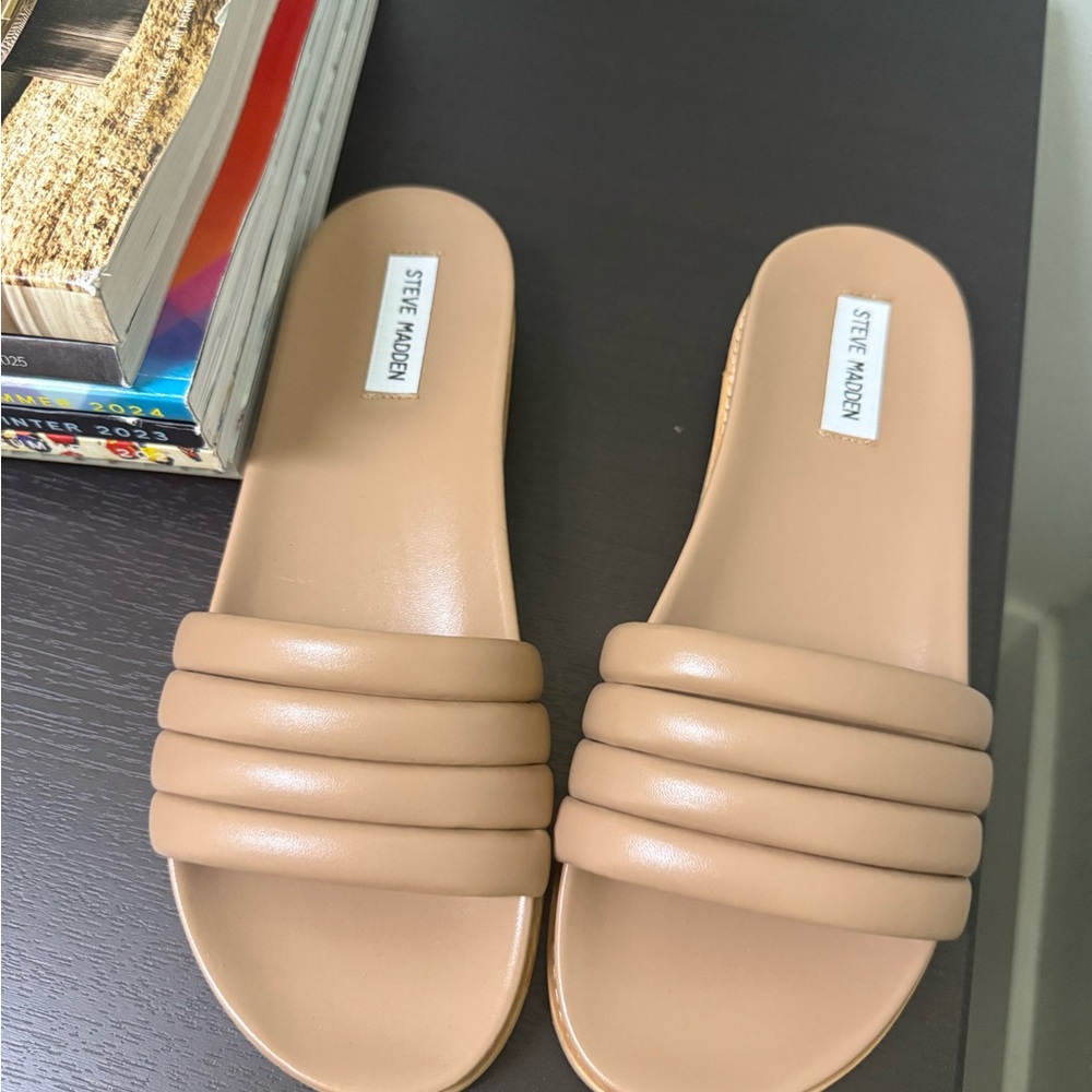 Steve Madden Kadey Nude Slide Sandals for Women